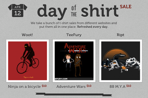 daily t-shirt sales