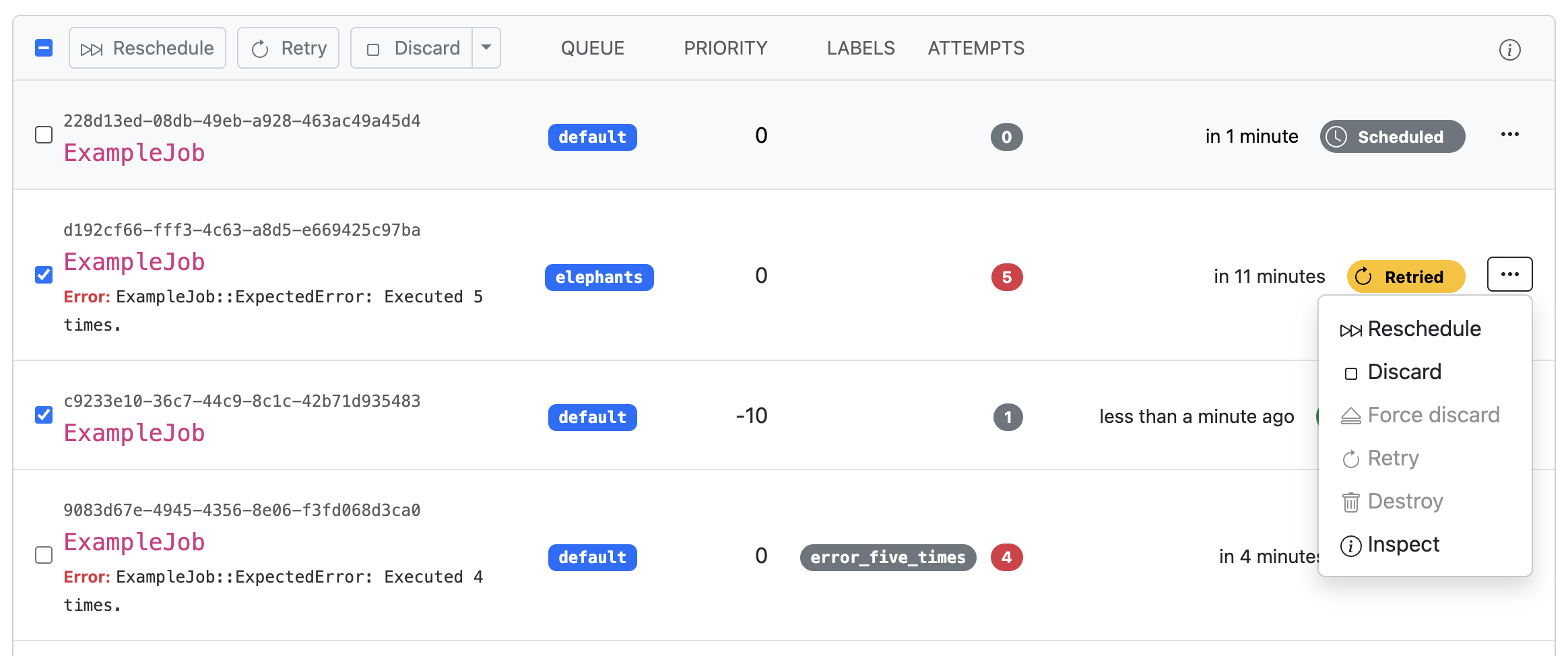 A screenshot from the GoodJob dashboard